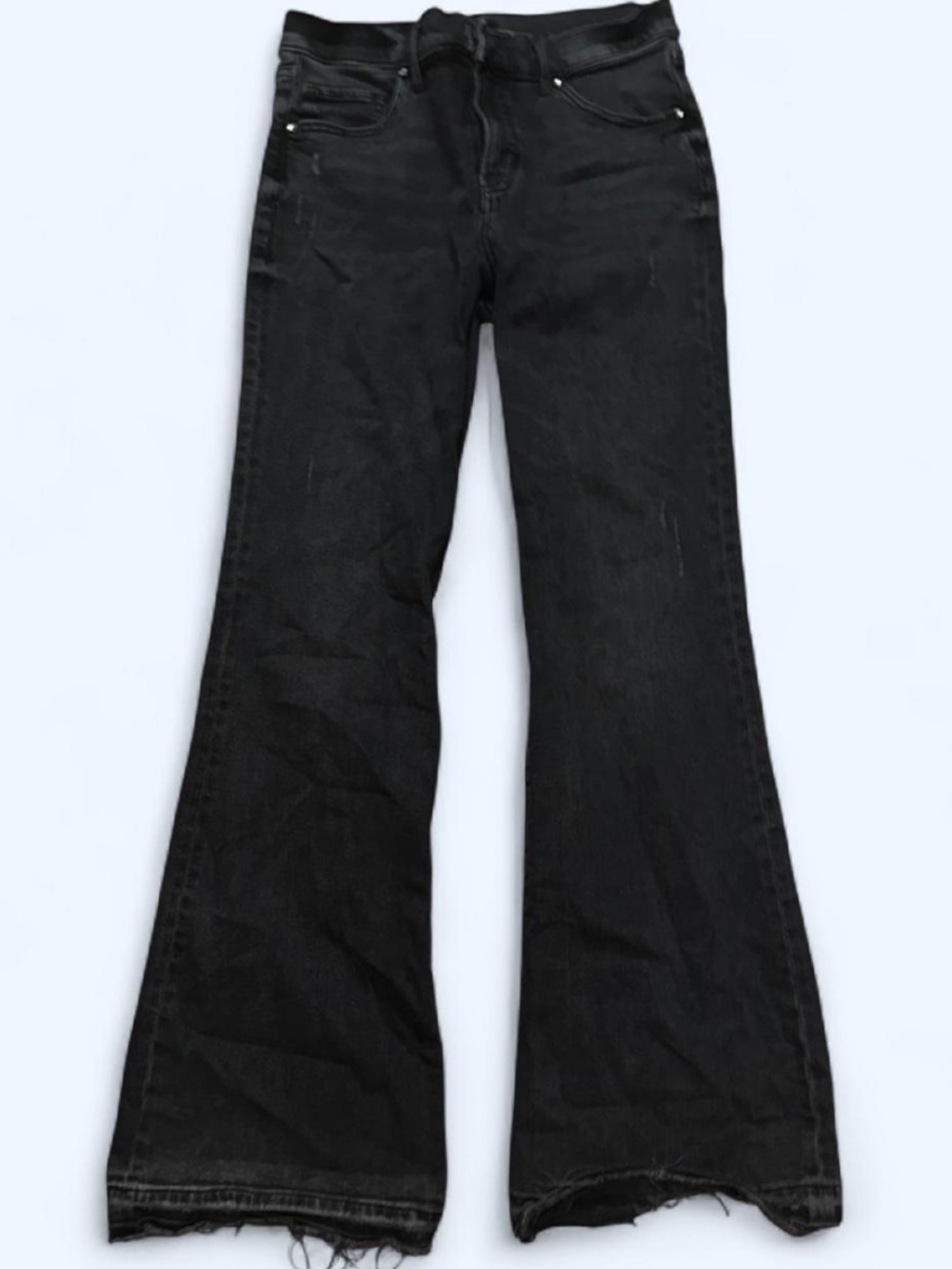 Express Black Women's Mid-Rise Flare Jeans